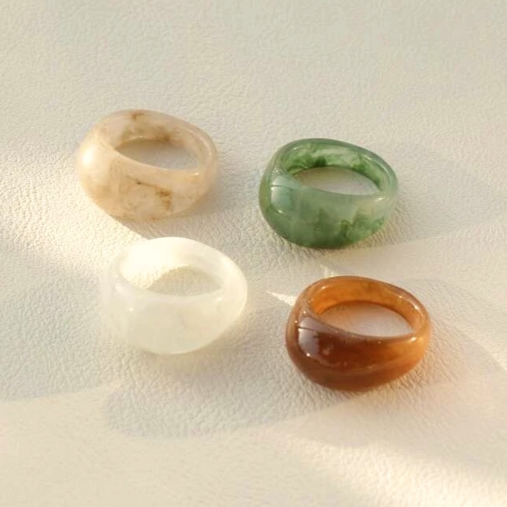 4pc Hollow Out Resin Ring